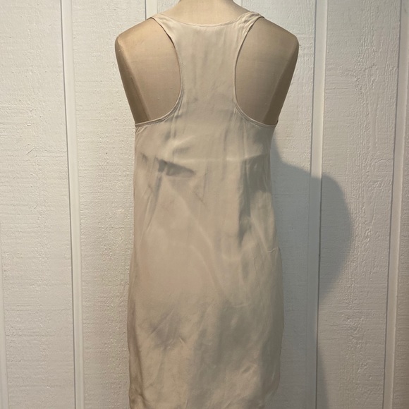 Club Monaco Sequin Sparkle White Silk Mini Dress - Picture 3 of 4